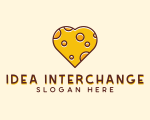 Cheddar Cheese Heart  logo design