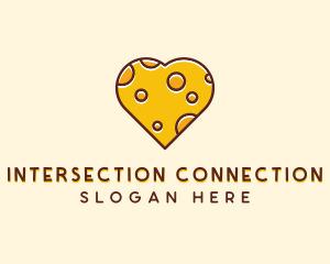 Cheddar Cheese Heart  logo design