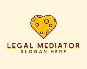 Cheddar Cheese Heart  logo design