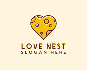 Cheddar Cheese Heart  logo design