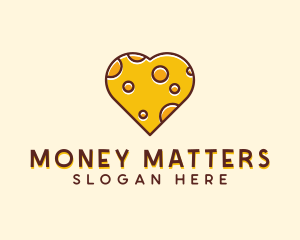 Cheddar Cheese Heart  logo design