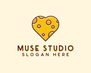 Cheddar Cheese Heart  logo design