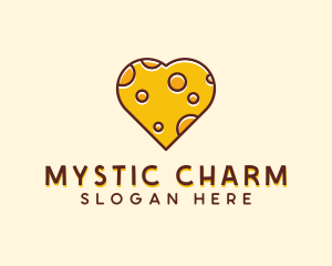 Cheddar Cheese Heart  logo design