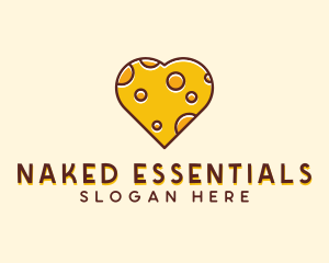 Cheddar Cheese Heart  logo design