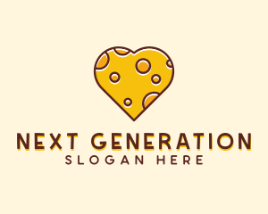 Cheddar Cheese Heart  logo design