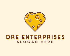 Cheddar Cheese Heart  logo design