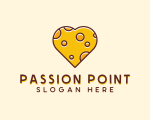 Cheddar Cheese Heart  logo design