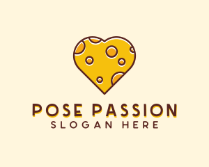 Cheddar Cheese Heart  logo design