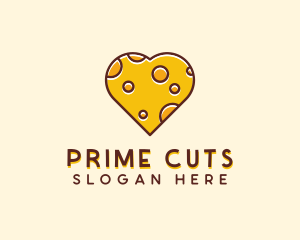 Cheddar Cheese Heart  logo design