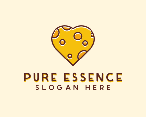 Cheddar Cheese Heart  logo design