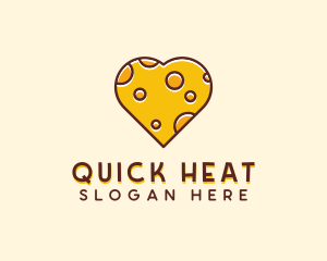 Cheddar Cheese Heart  logo design