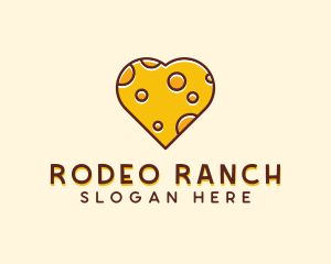 Cheddar Cheese Heart  logo design