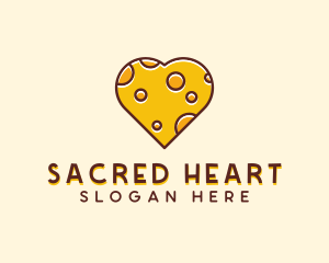 Cheddar Cheese Heart  logo design