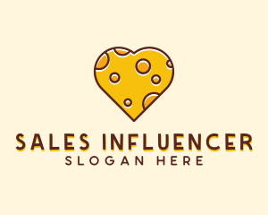 Cheddar Cheese Heart  logo design