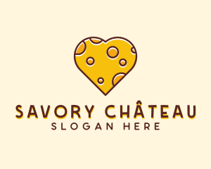 Cheddar Cheese Heart  logo design