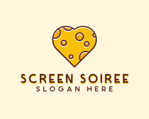 Cheddar Cheese Heart  logo design