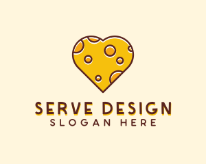 Cheddar Cheese Heart  logo design