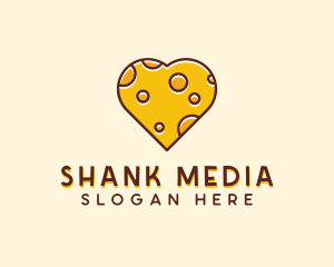 Cheddar Cheese Heart  logo design