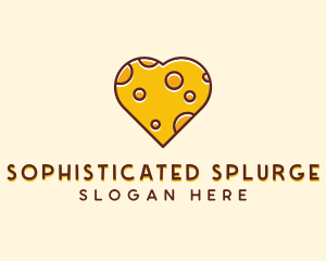 Cheddar Cheese Heart  logo design