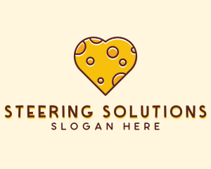 Cheddar Cheese Heart  logo design