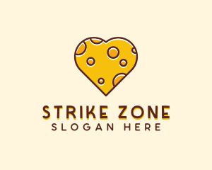 Cheddar Cheese Heart  logo design