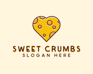 Cheddar Cheese Heart  logo design