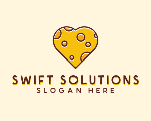 Cheddar Cheese Heart  logo design