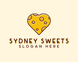 Cheddar Cheese Heart  logo design