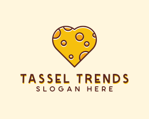 Cheddar Cheese Heart  logo design