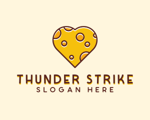 Cheddar Cheese Heart  logo design