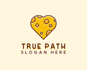 Cheddar Cheese Heart  logo design