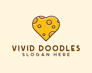 Cheddar Cheese Heart  logo design