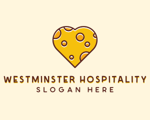 Cheddar Cheese Heart  logo design