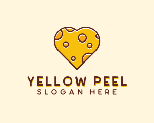 Cheddar Cheese Heart  logo design