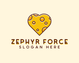 Cheddar Cheese Heart  logo design