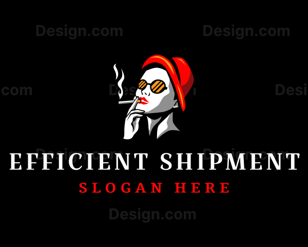 Smoking Woman Cigarette Logo