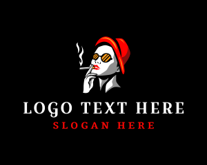 Smoking Woman Cigarette logo