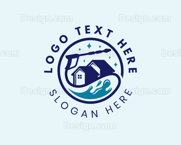 House Water Splash Cleaning Logo