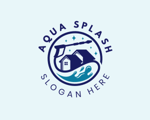 House Water Splash Cleaning logo design