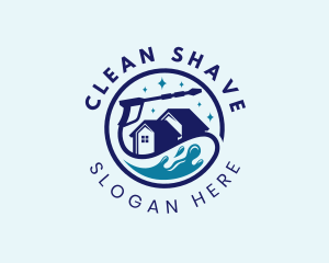 House Water Splash Cleaning logo design