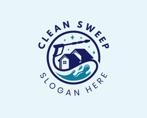 House Water Splash Cleaning logo design