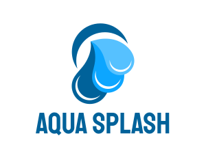 Aqua Water Waves  logo design