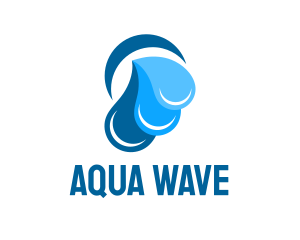 Aqua Water Waves  logo design