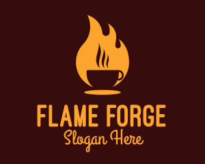 Orange Flame Coffee logo design