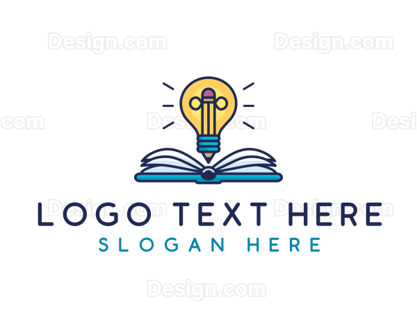 Lightbulb Pencil Book Logo