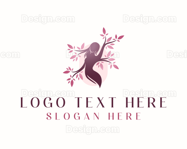 Sakura Woman Tree Logo