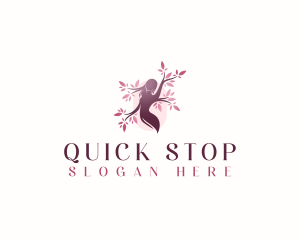 Sakura Woman Tree logo design