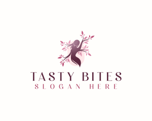 Sakura Woman Tree logo design