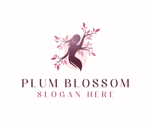 Sakura Woman Tree logo design