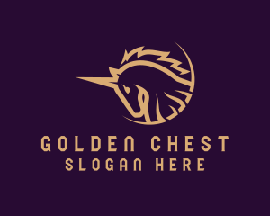 Gold Premium Unicorn  logo design